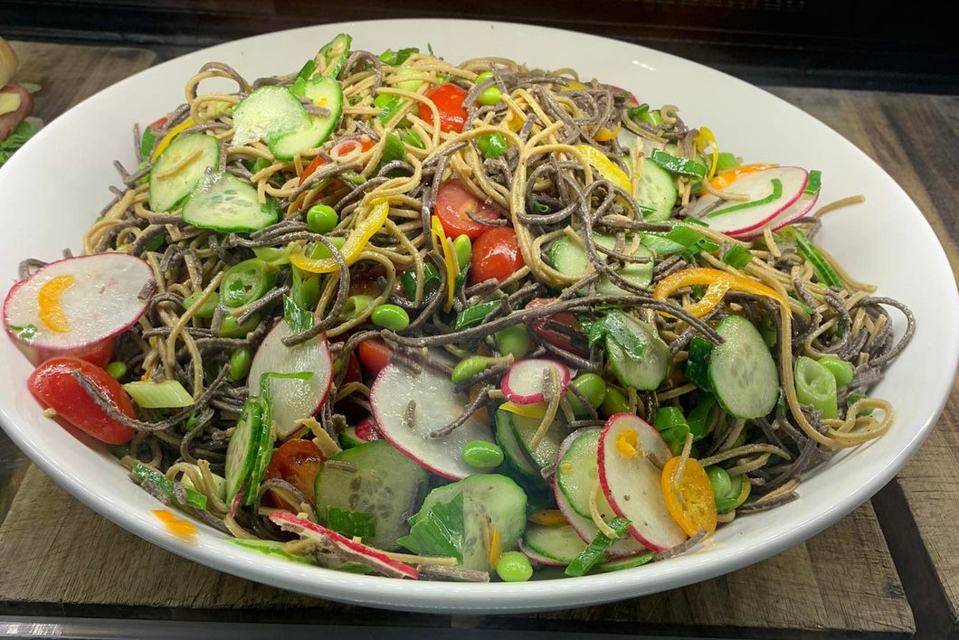 Black Bean and Edamame Noodle Salad (GF, Vegan)
